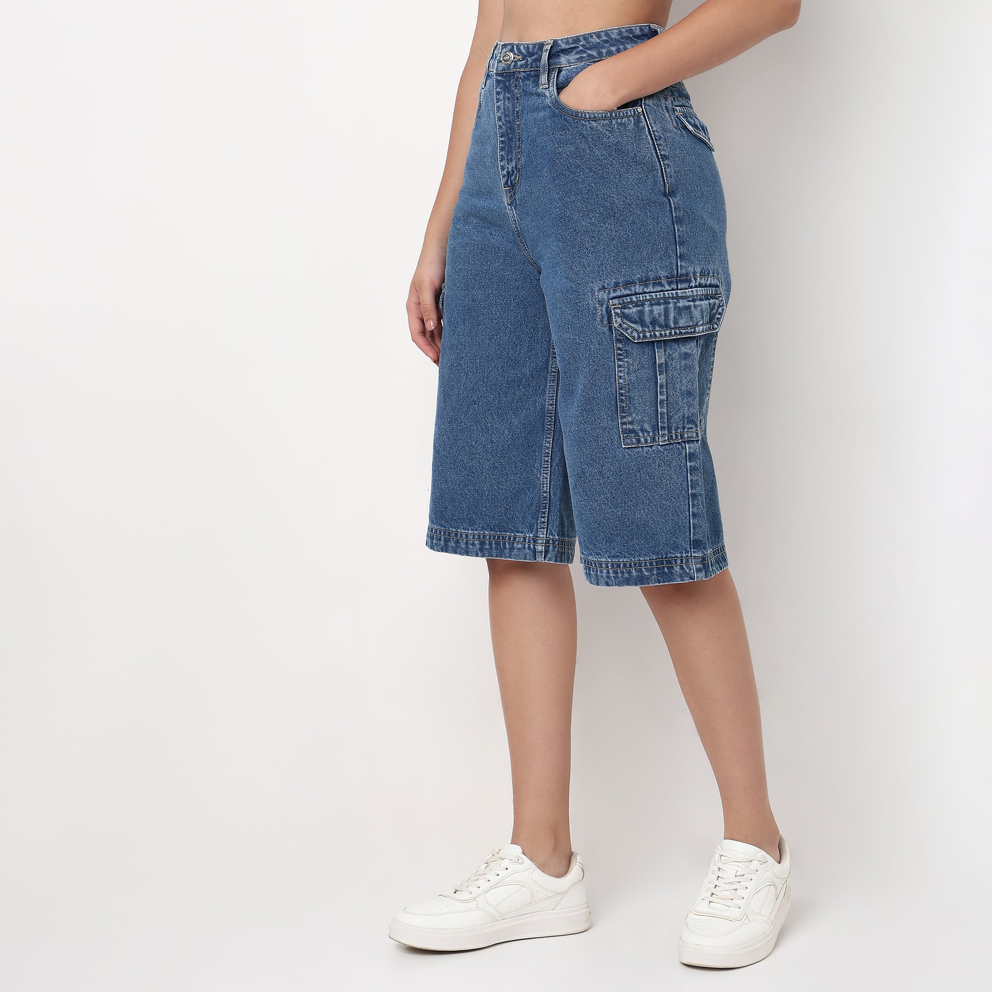 Denim Midstone Color Street Look Cargo JORTS