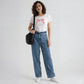 High Rise Wide Leg Jeans With Buckle & Belt