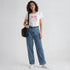 High Rise Wide Leg Jeans With Buckle & Belt