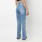 High waist Bootcut With Open Hem Look Jeans