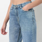 High waist Bootcut With Open Hem Look Jeans