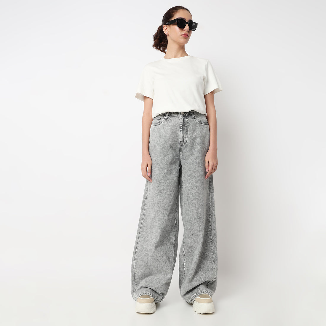 Wide Leg 5 Pocket High Rise Jeans