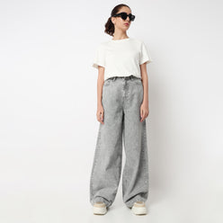 Wide Leg 5 Pocket High Rise Jeans