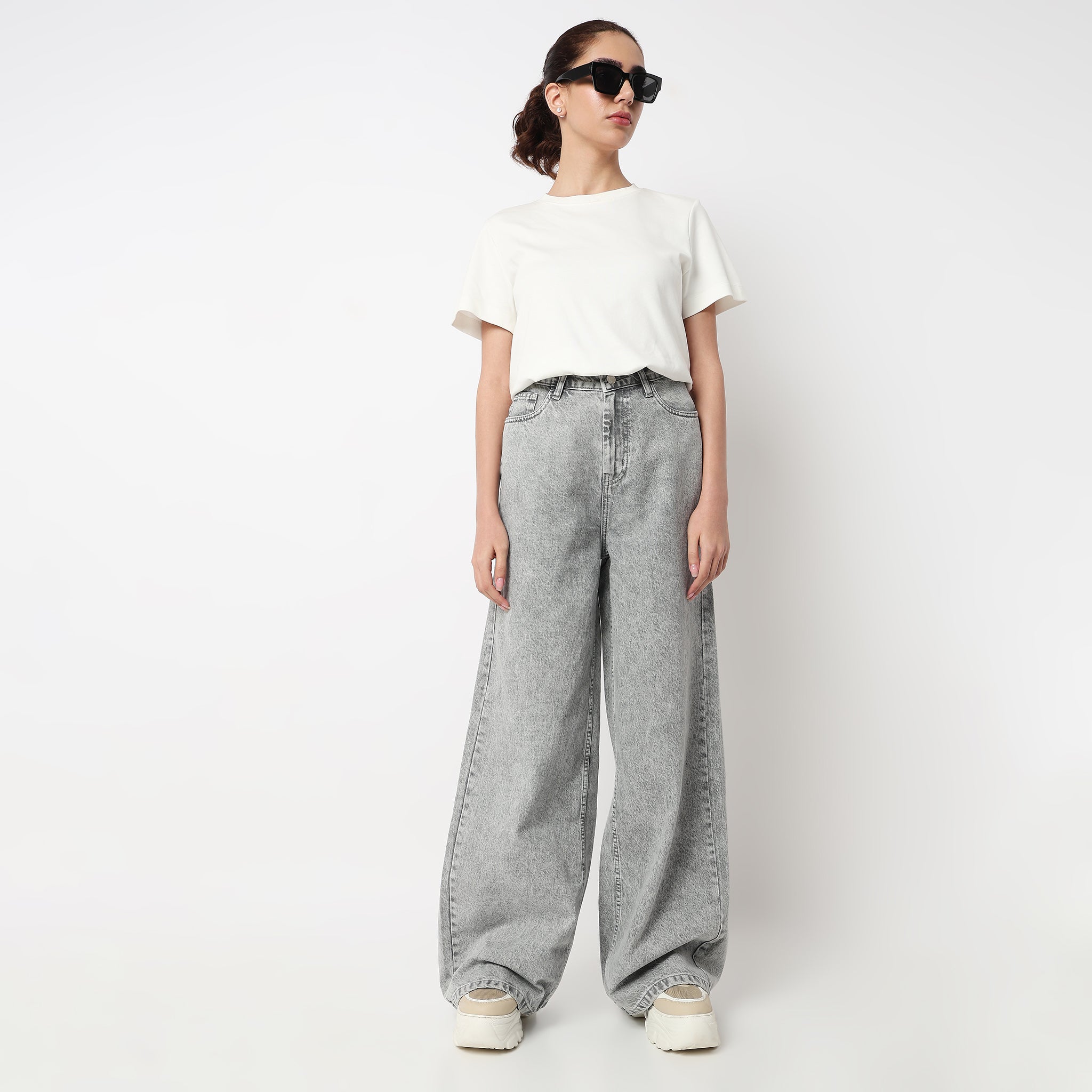 Wide Leg 5 Pocket High Rise Jeans