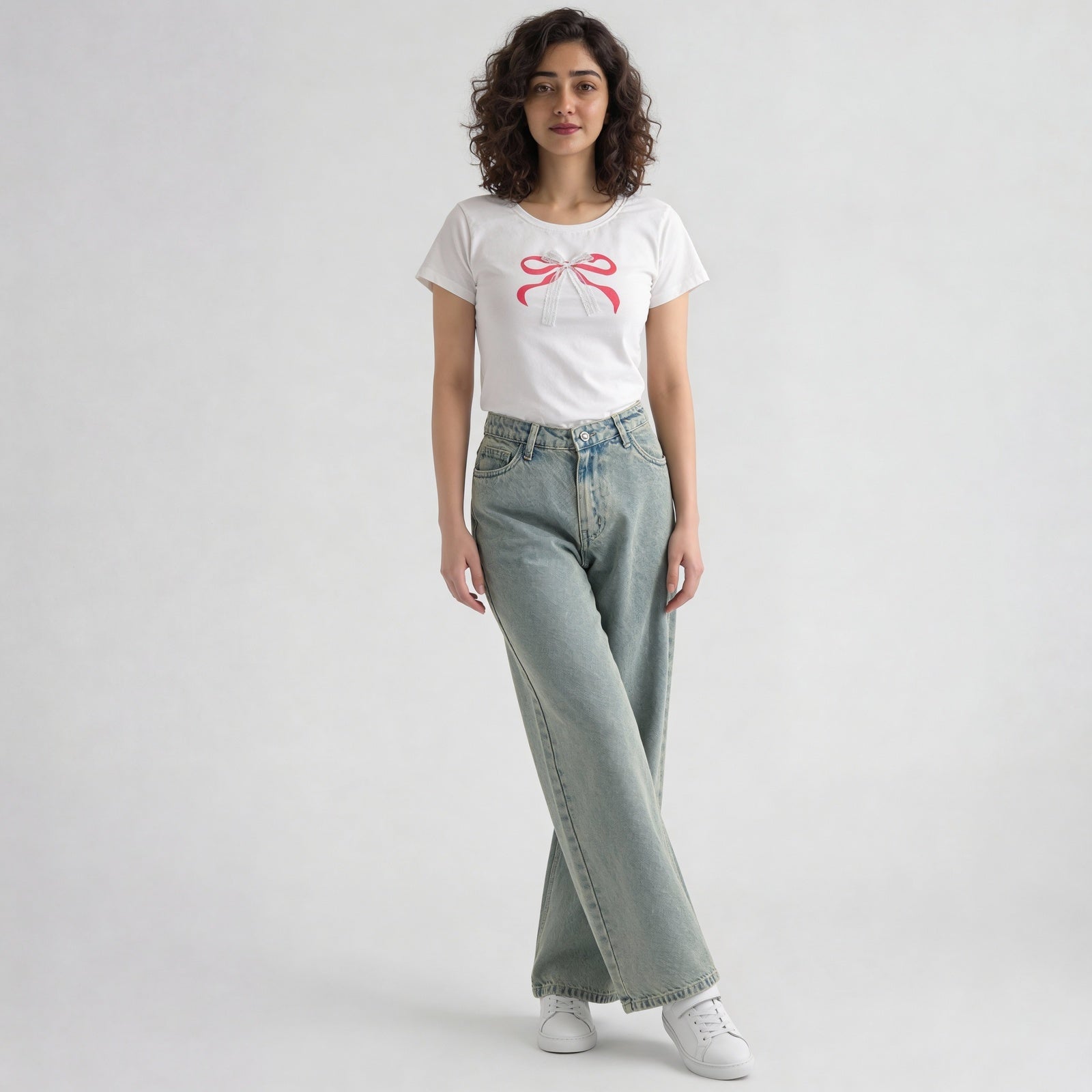 Low Waist Straight Fit Denim With Tinted Look