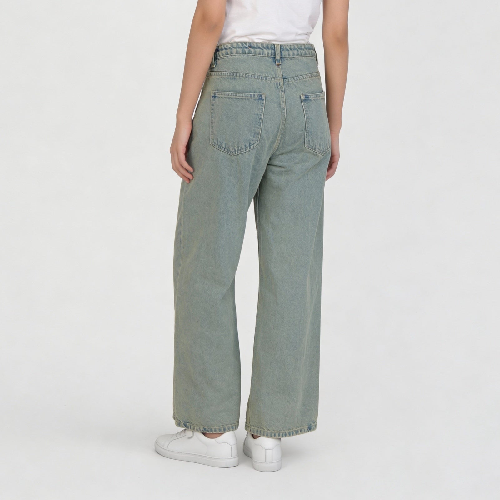 Low Waist Straight Fit Denim With Tinted Look