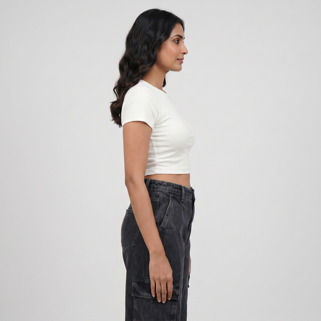 Street Look High Rise Cargo Jeans