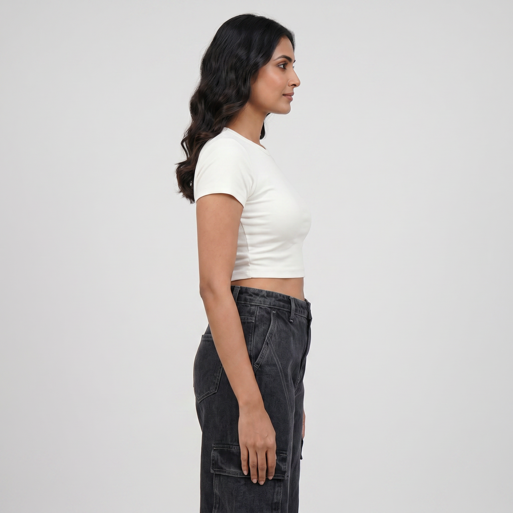 Street Look High Rise Cargo Jeans