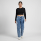 Straight Fit Bow Patch Denim