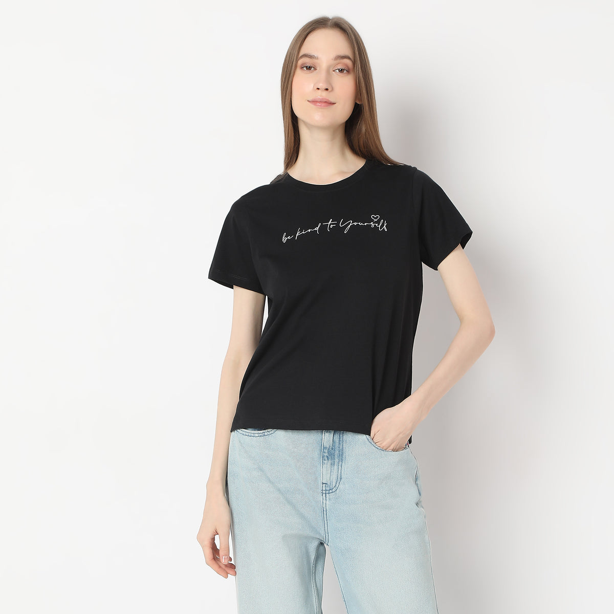 Solid Round Neck T-Shirt