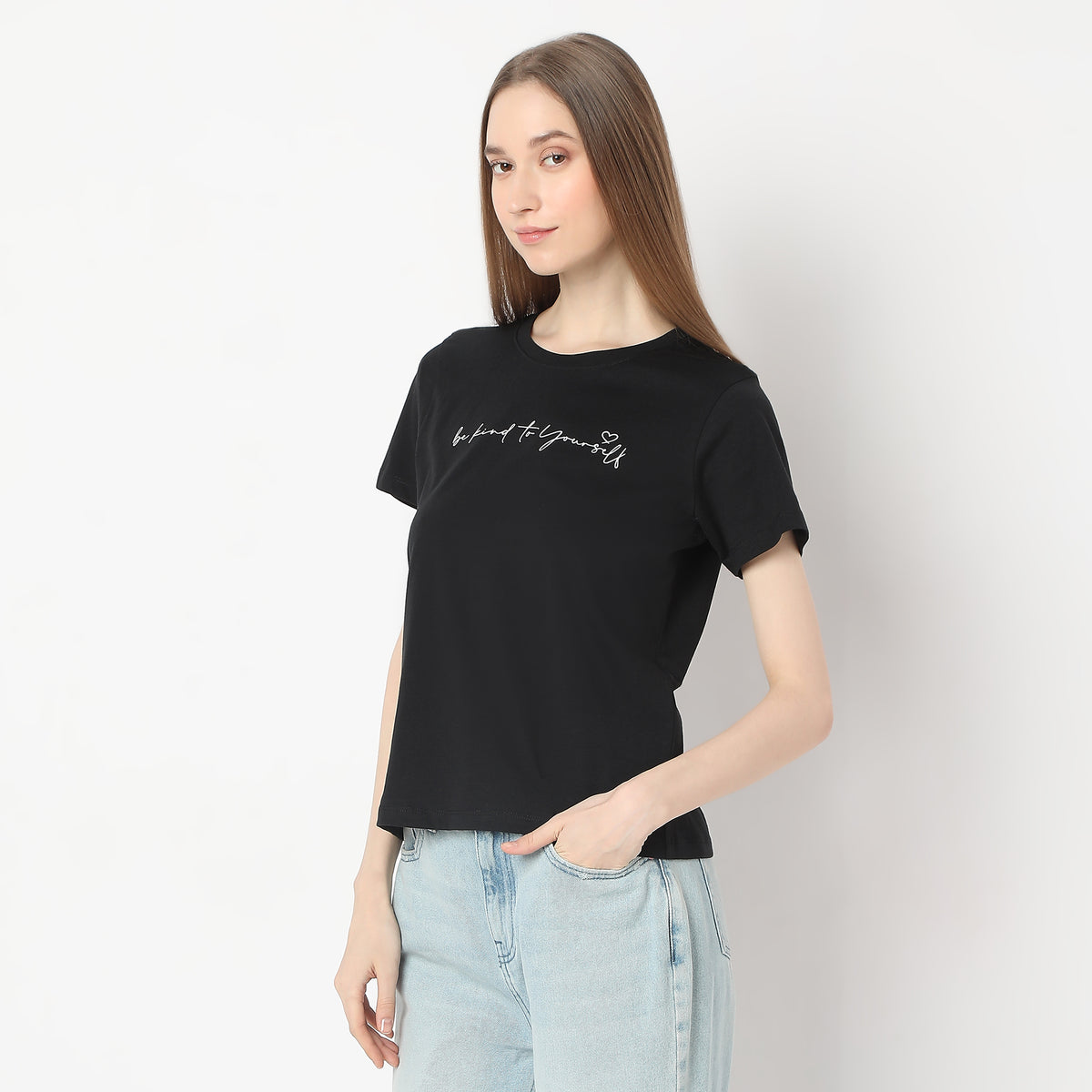 Solid Round Neck T-Shirt