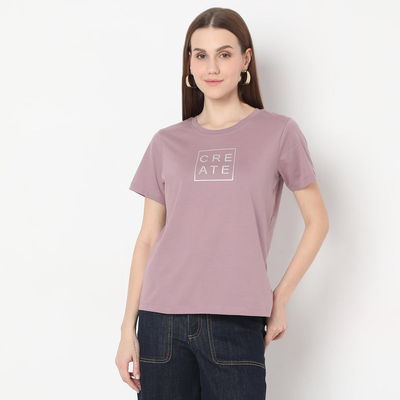 Solid Round Neck T-Shirt