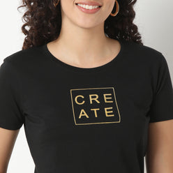 Round Neck Graphic T-Shirt