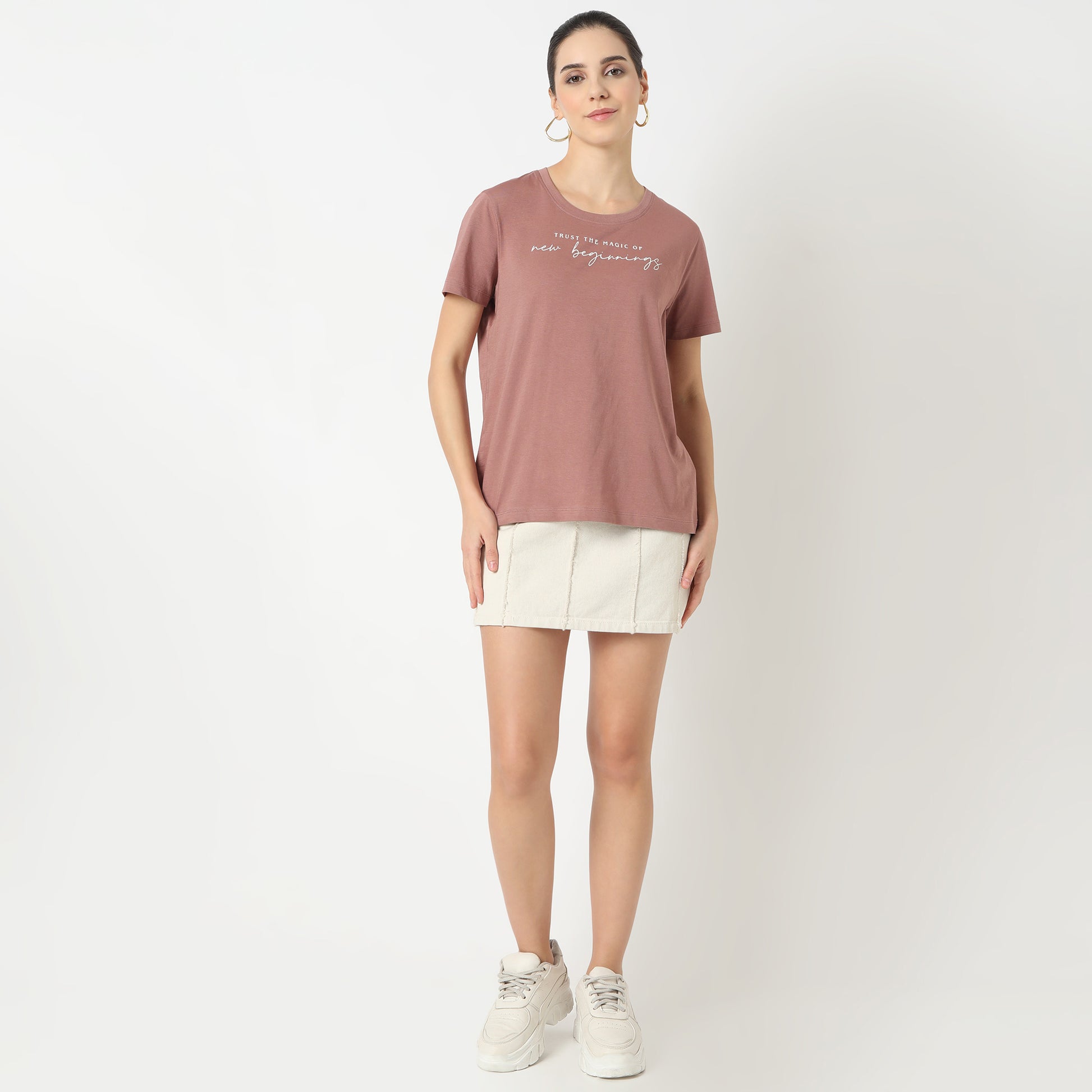 Regular Fit Printed Round Neck T-Shirt