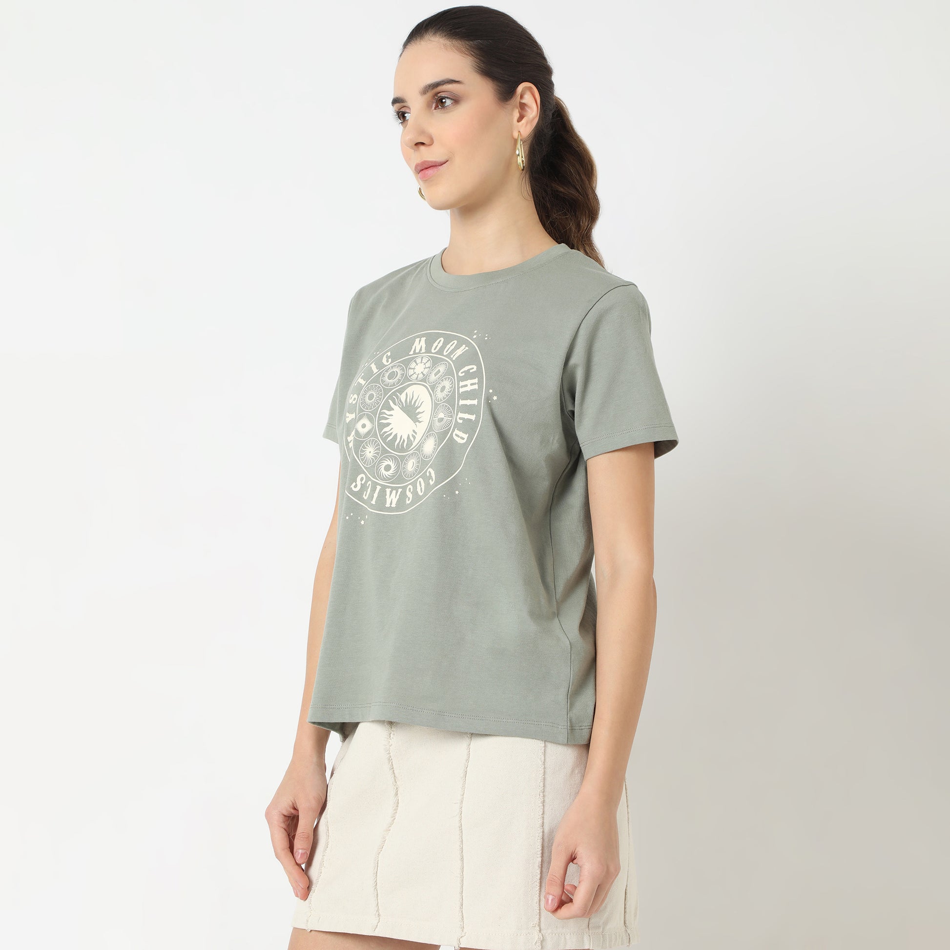 Regular Fit Graphic Round Neck T-Shirt