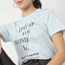 Regular Fit Graphic Round Neck T-Shirt