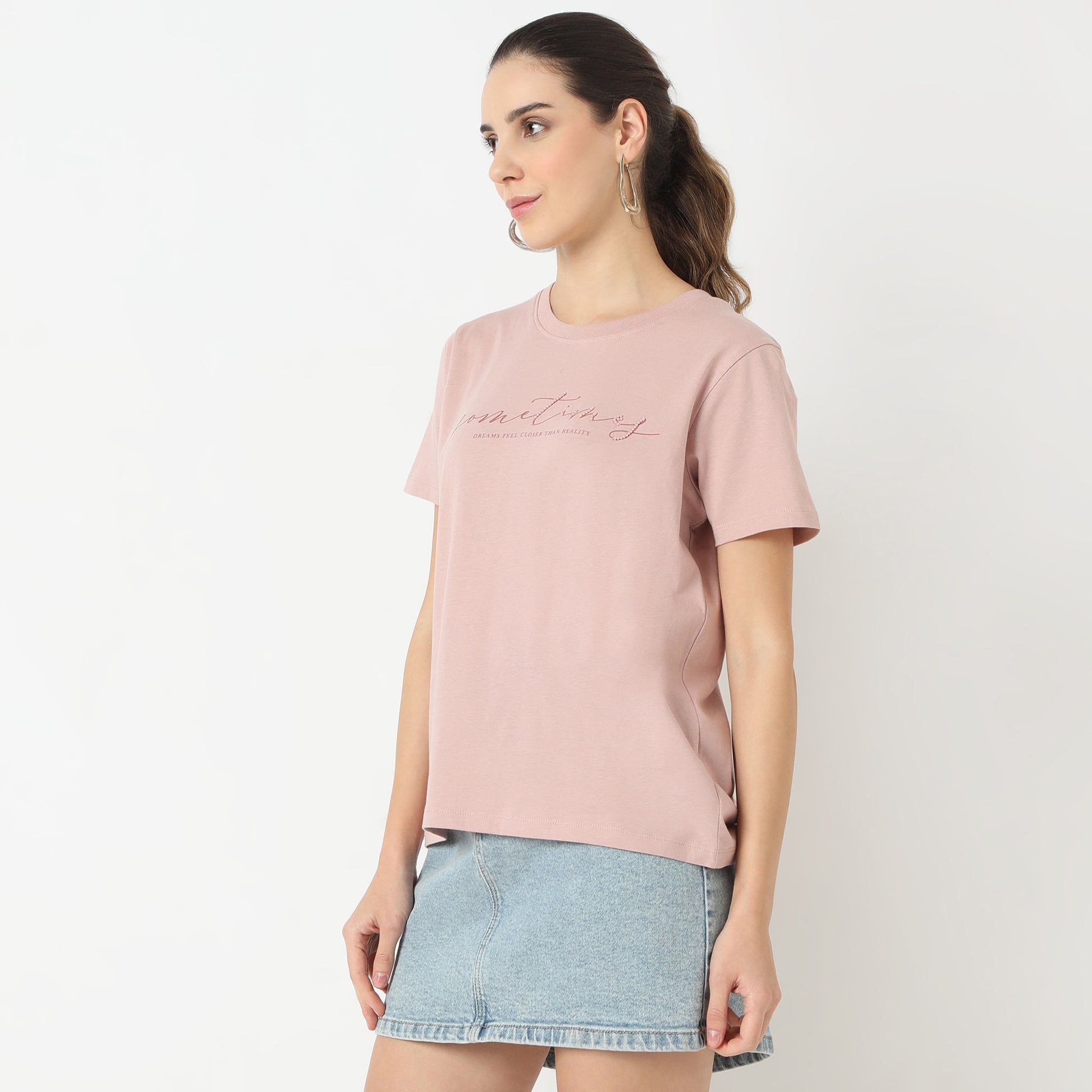 Regular Fit Graphic Round Neck T-Shirt