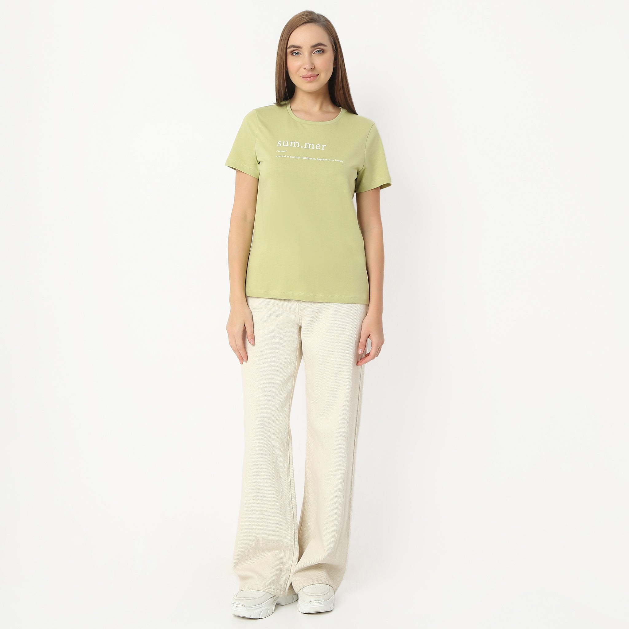 Regular Fit Printed Round Neck Regular Length T-Shirt