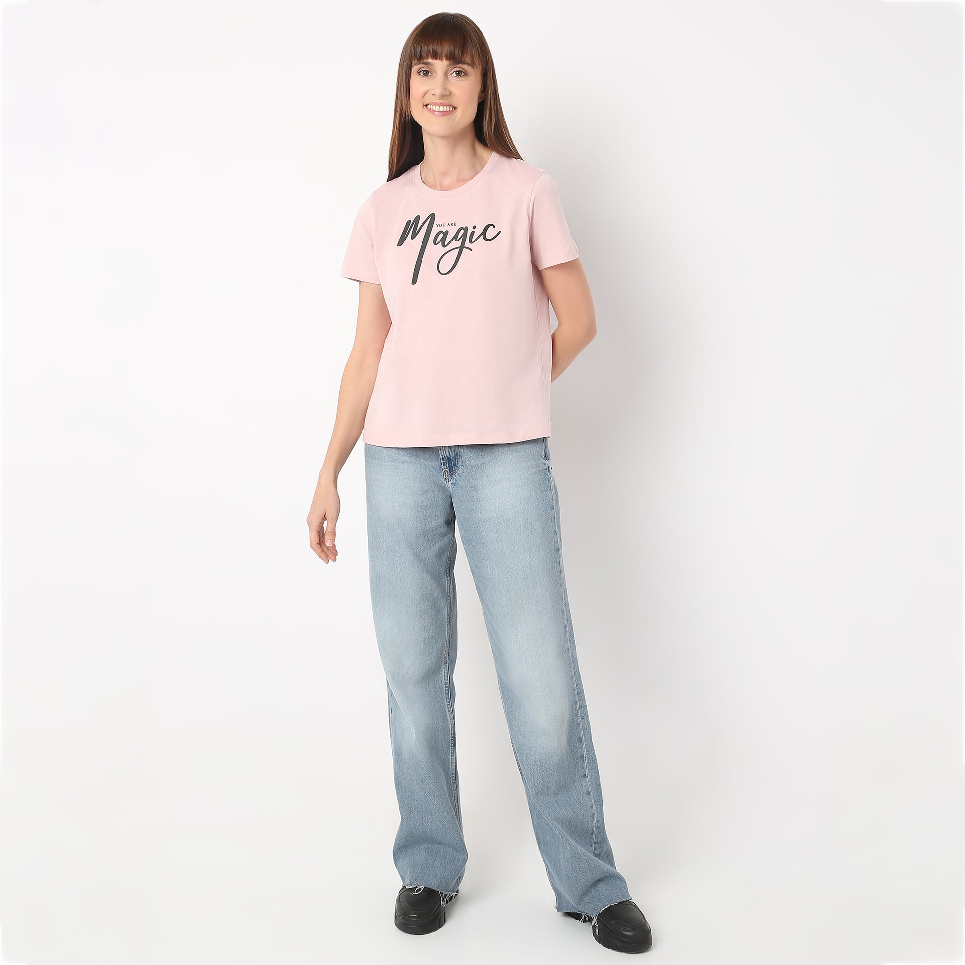 Regular Fit Graphic Round Neck T-Shirt