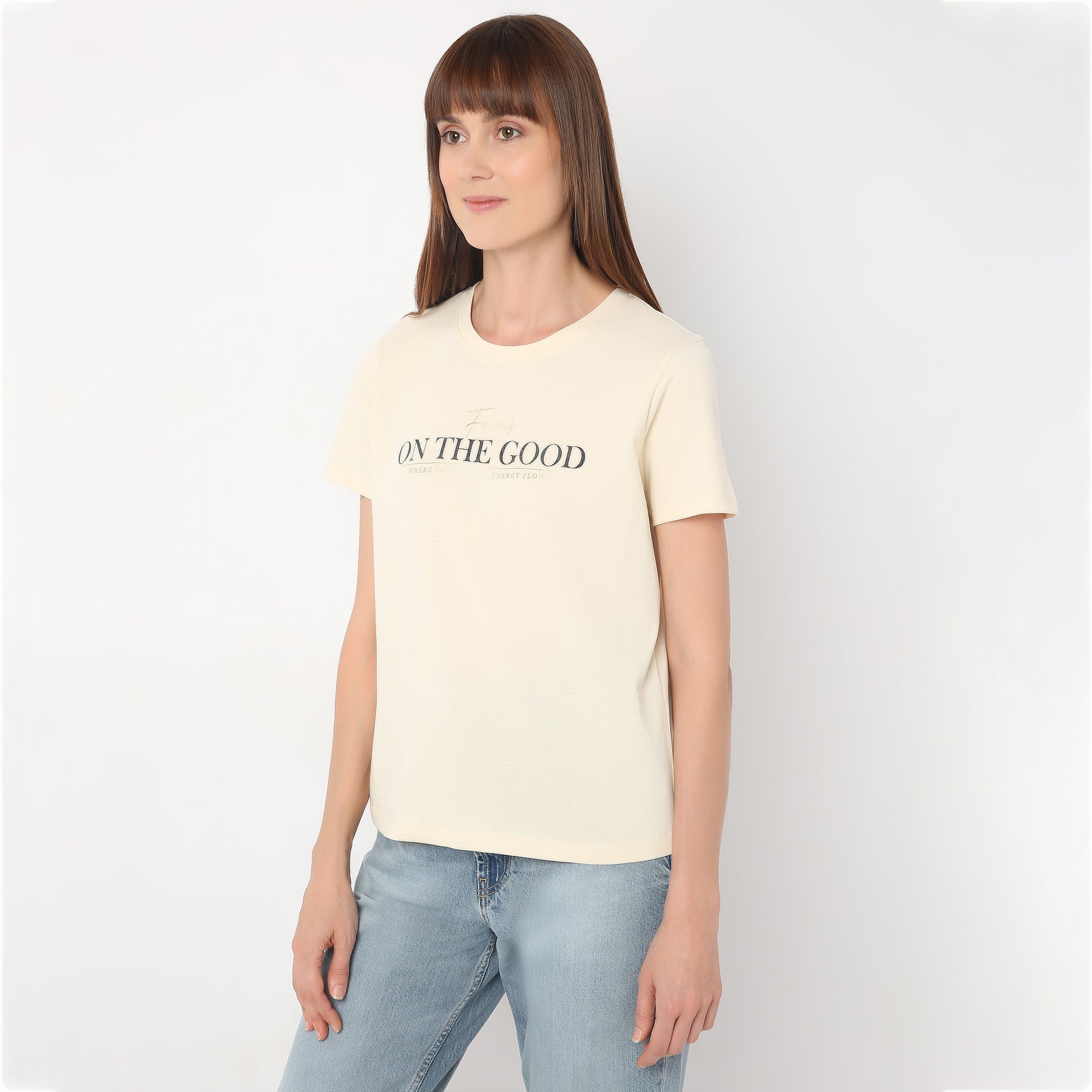 Regular Fit Graphic Round Neck T-Shirt