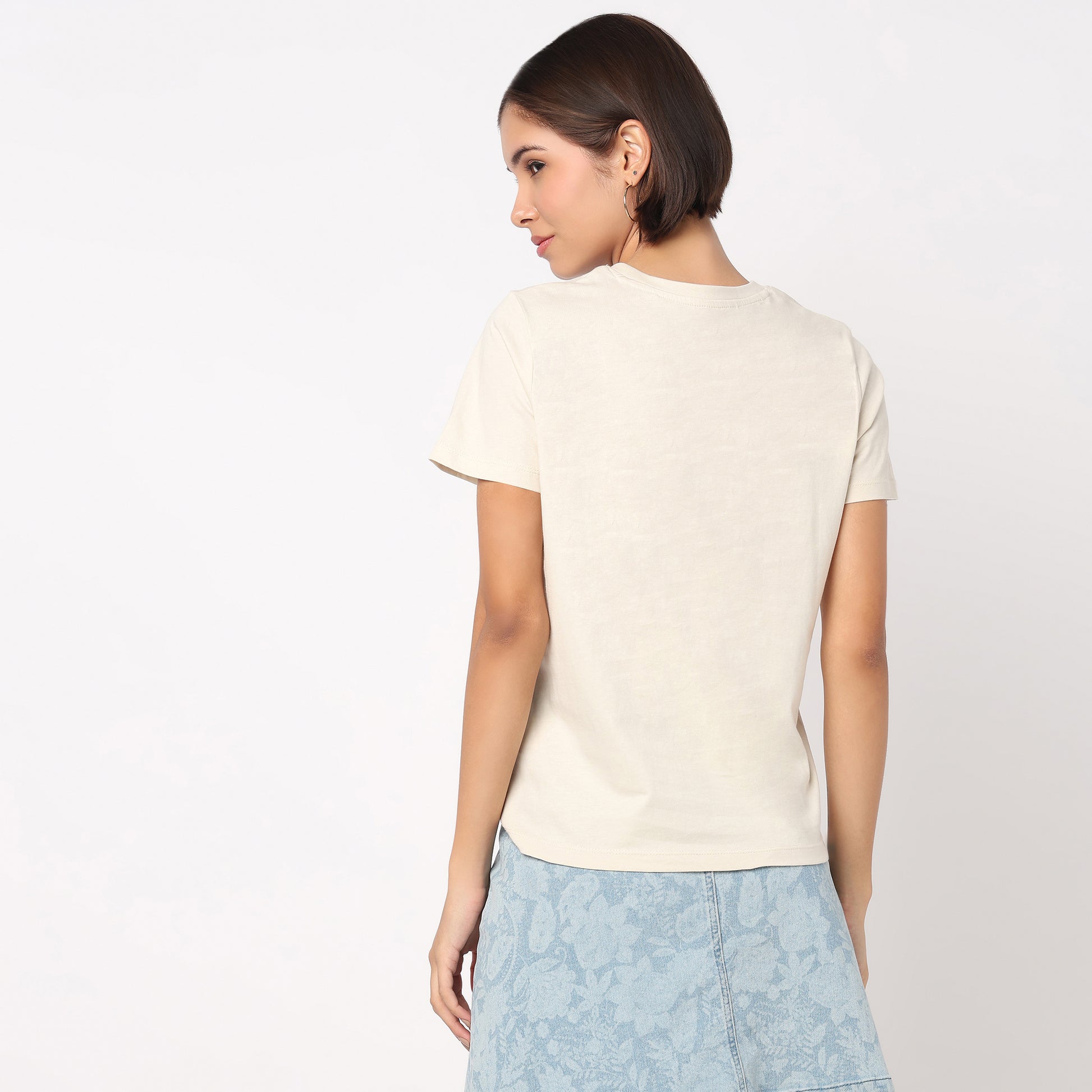 Cotton Crew Neck Graphic T-Shirt