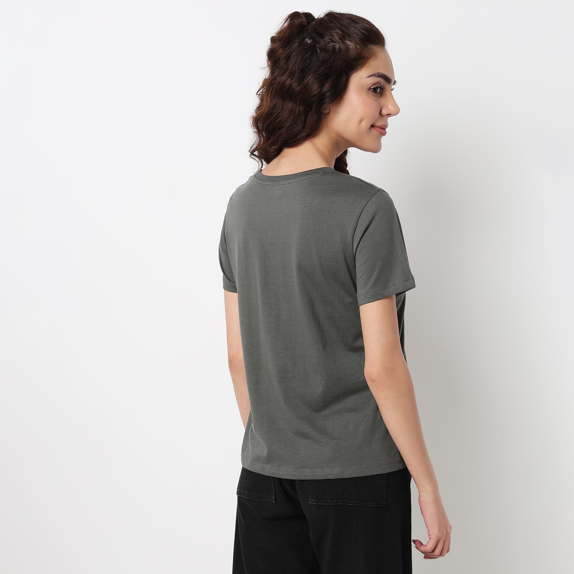 Cotton Crew Neck Graphitee