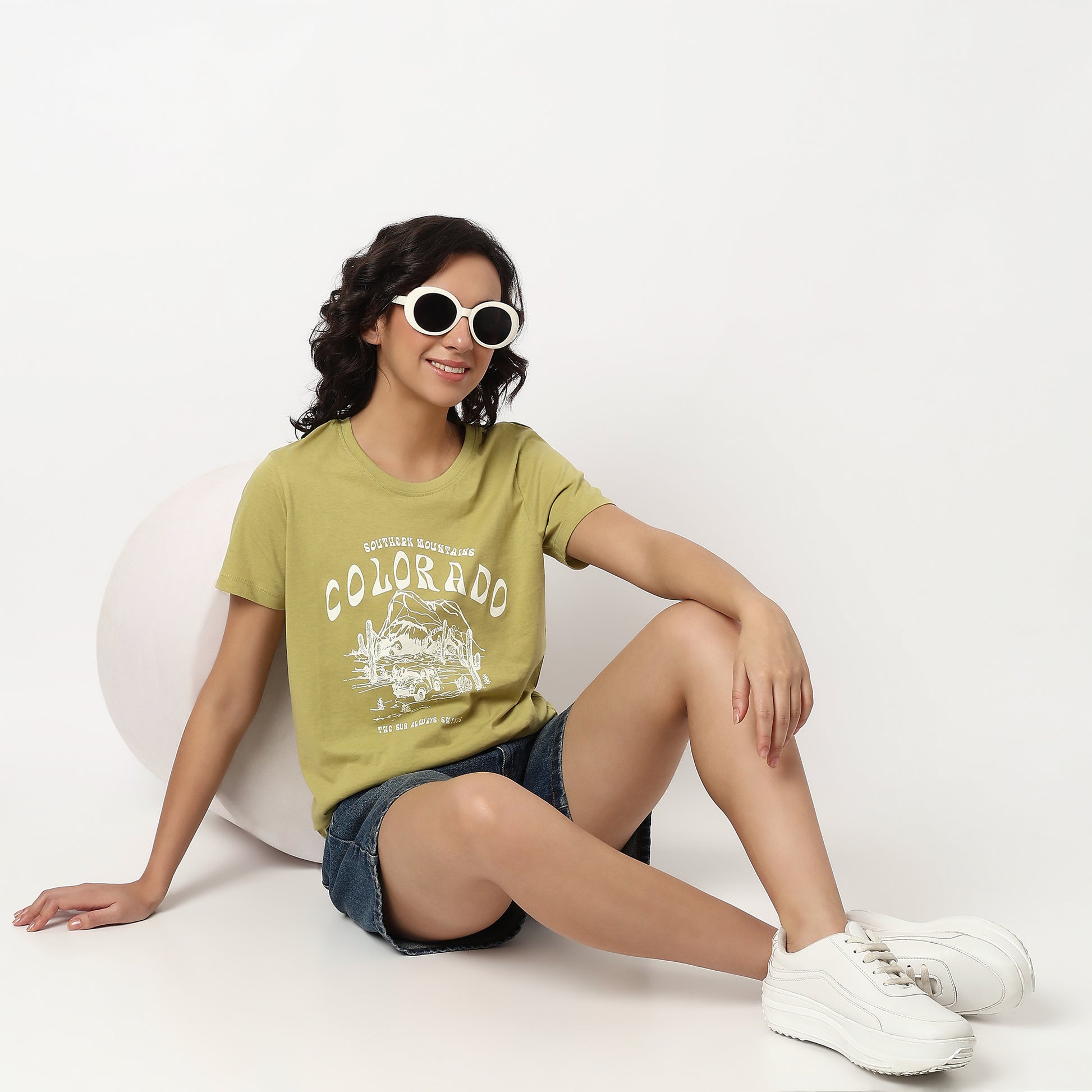 Buy Women Regular Fit Printed Short Sleeve T-Shirt  - Style Union