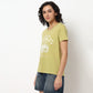 Buy Women Regular Fit Printed Short Sleeve T-Shirt  - Style Union