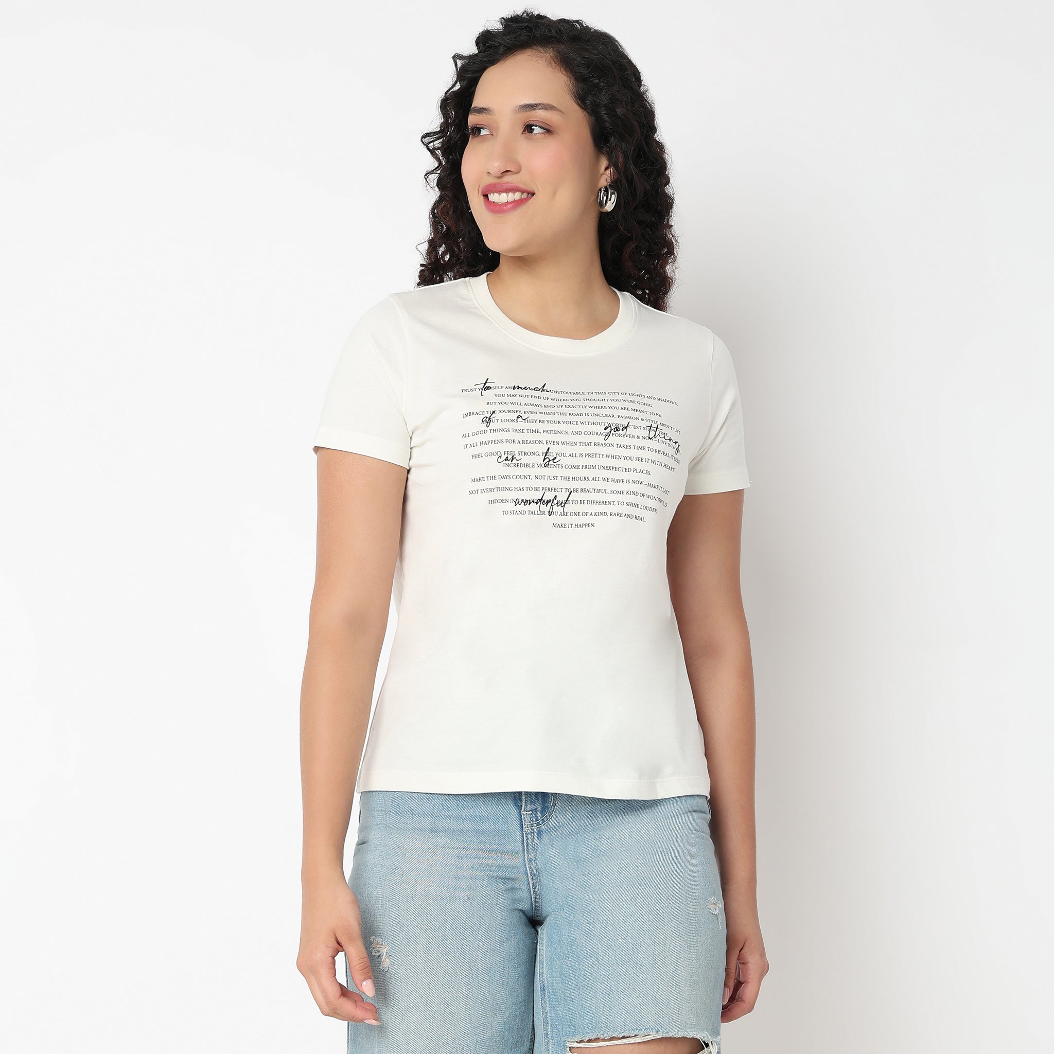 Round Neck Graphic Tees