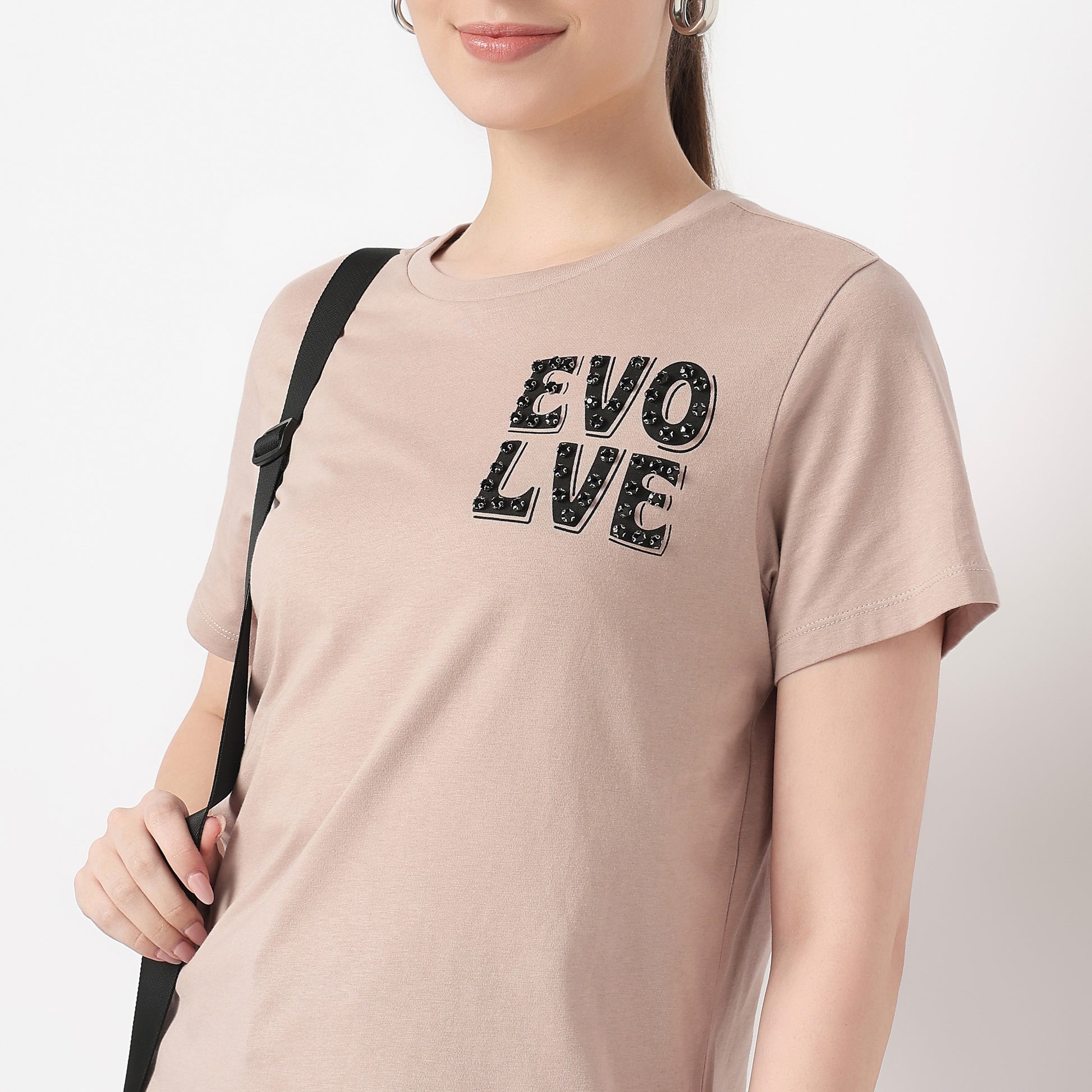 Cotton Round Neck Graphic Tee
