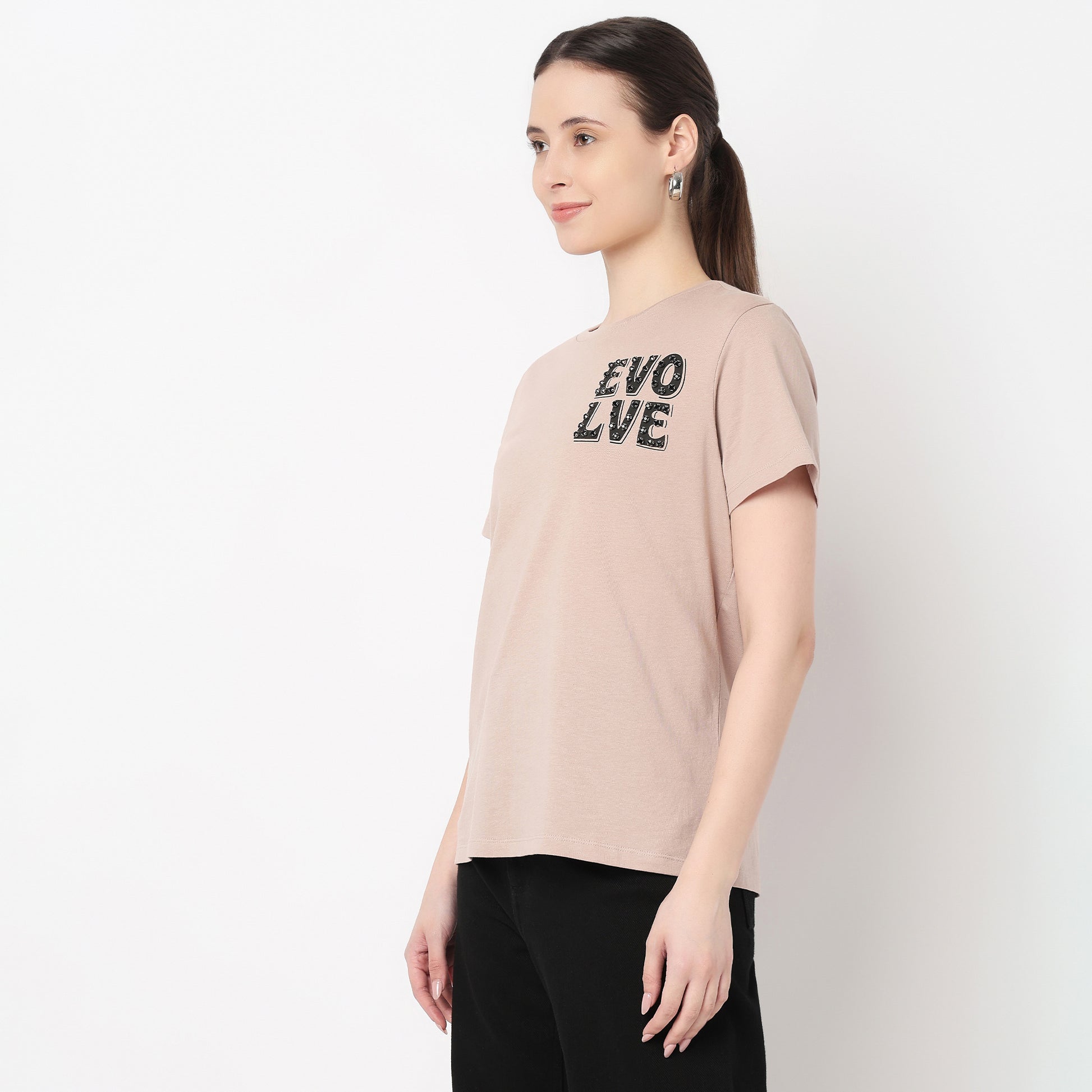 Cotton Round Neck Graphic Tee