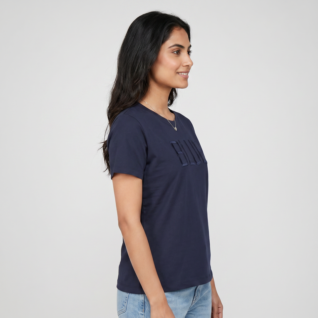 Embroidered Crew Neck Graphitee