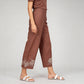 Embroidered High Rise Straight Palazzos
