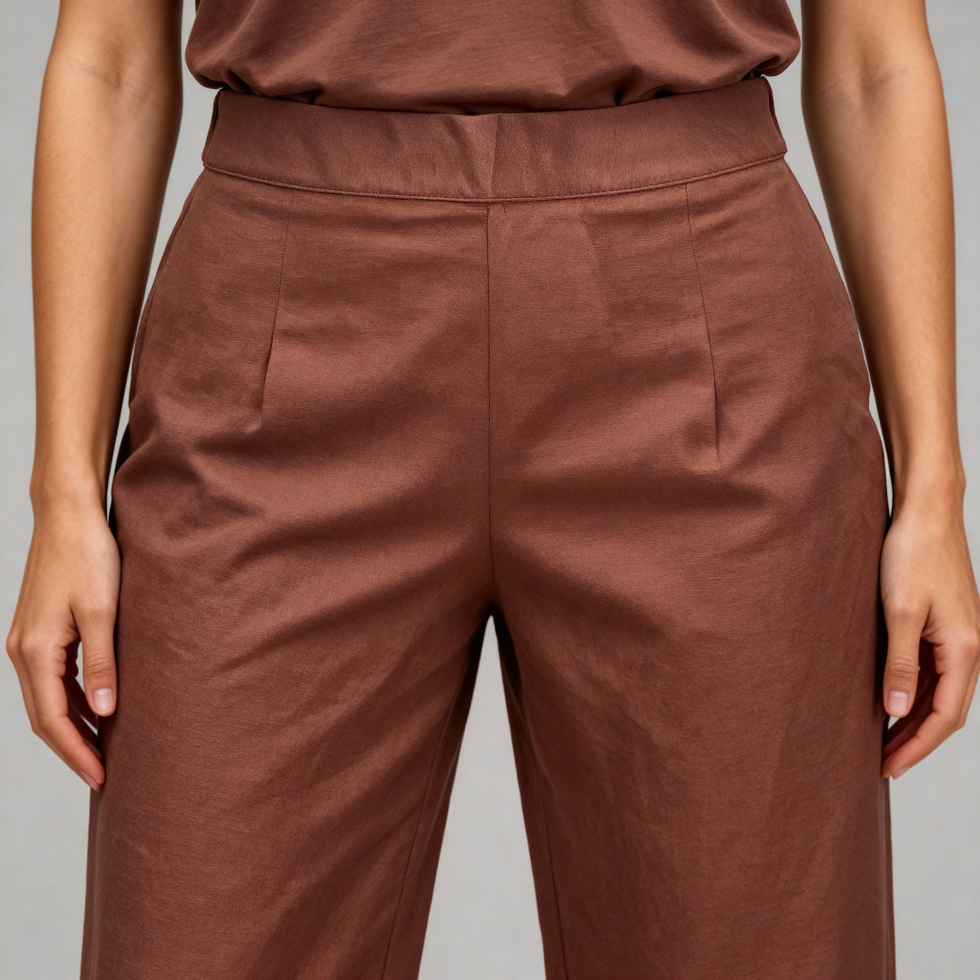 Embroidered High Rise Straight Palazzos