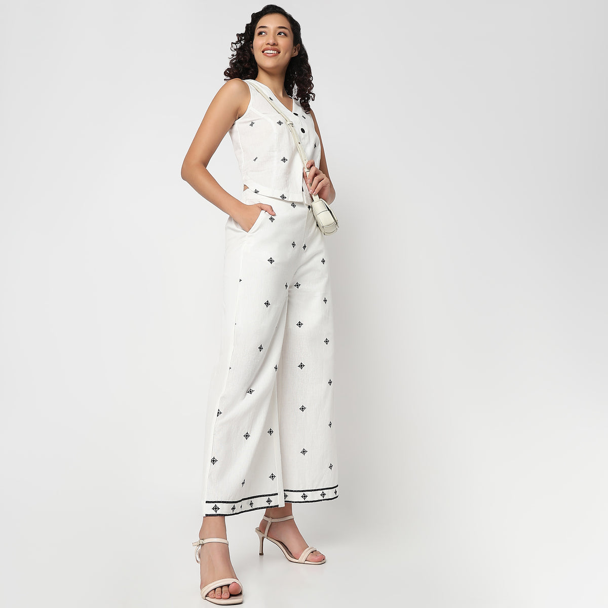 Woven Embroidered Palazzos