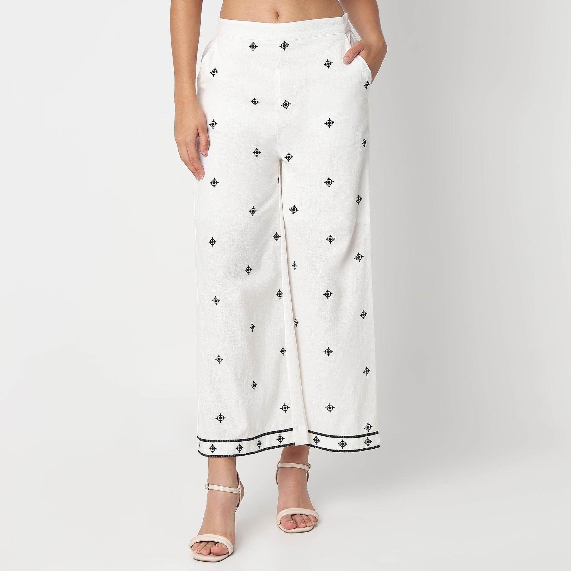 Woven Embroidered Palazzos