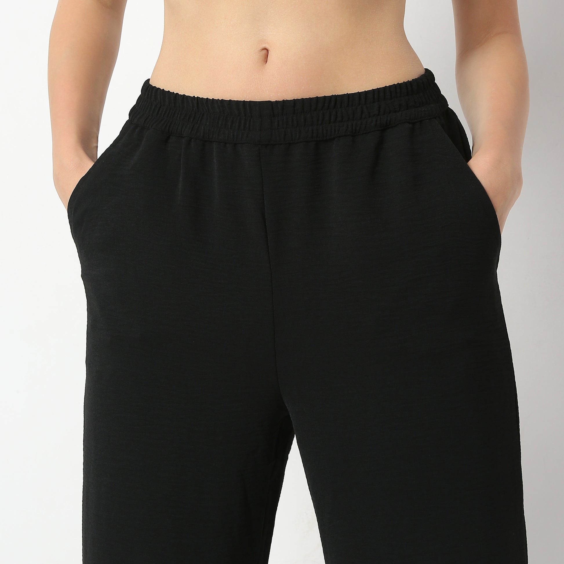 Regular Fit Solid Regular Length Mid Rise Palazzos