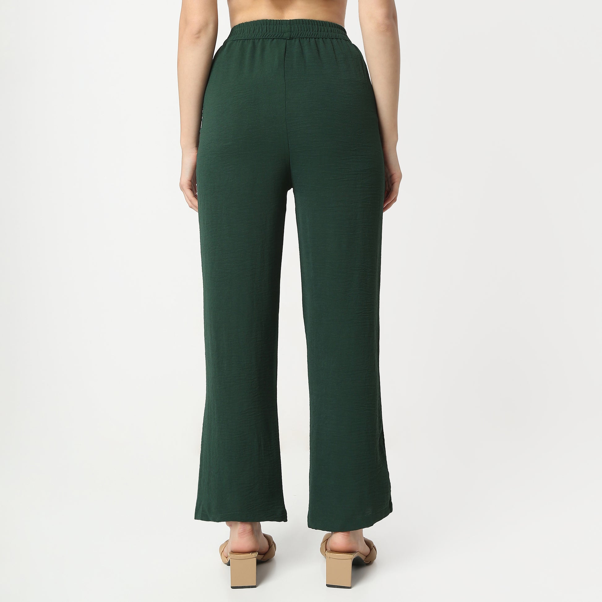 Regular Fit Solid Regular Length Mid Rise Palazzos