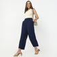 Regular Fit Structured Ankle Length Mid Rise Palazzos