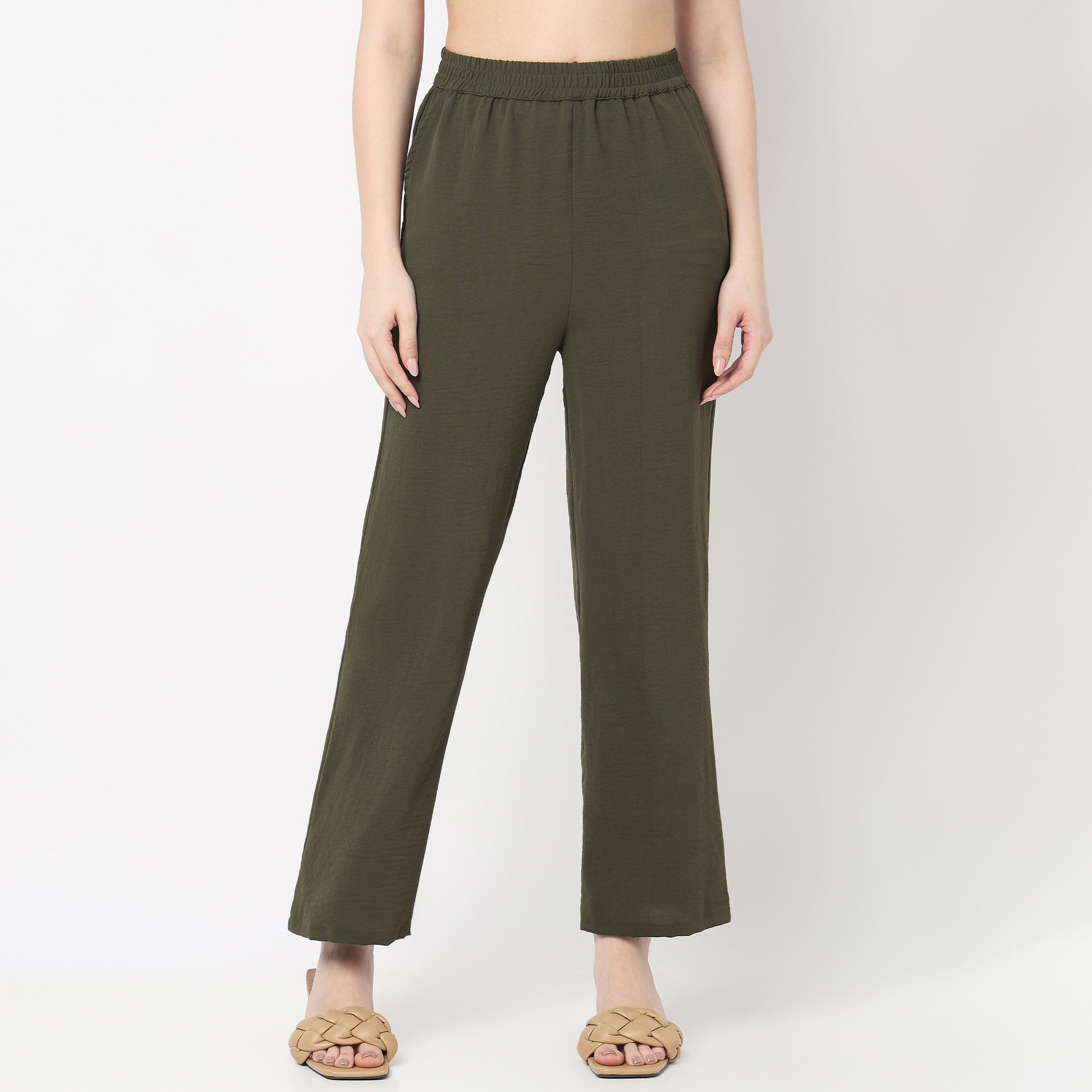 Mid Rise Ankle Length Palazzo