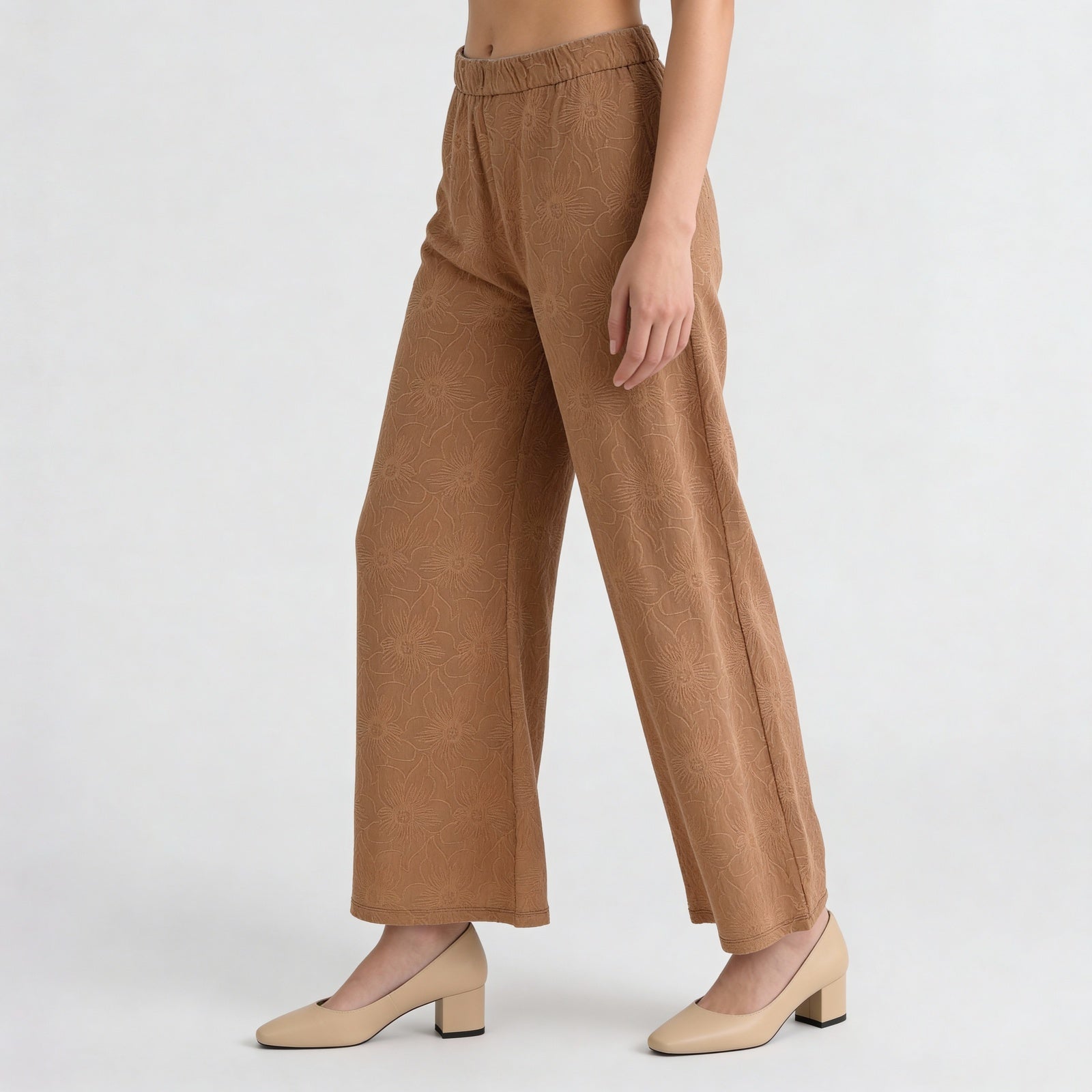 Embroidered Ankle Length Mid Rise Palazzos