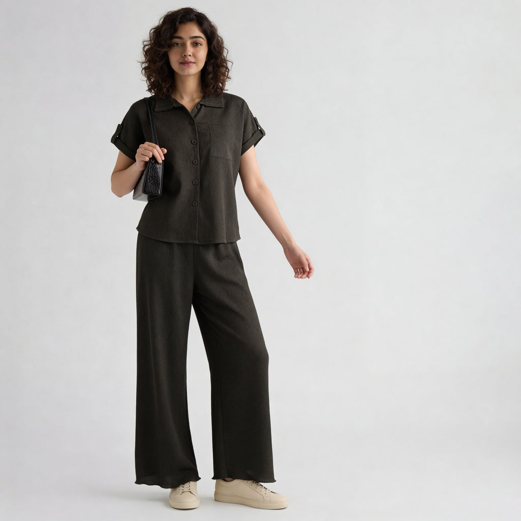 Structured Ankle Length High Rise Palazzos