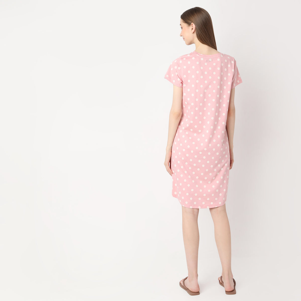 Polka Dot Knee Length Gown