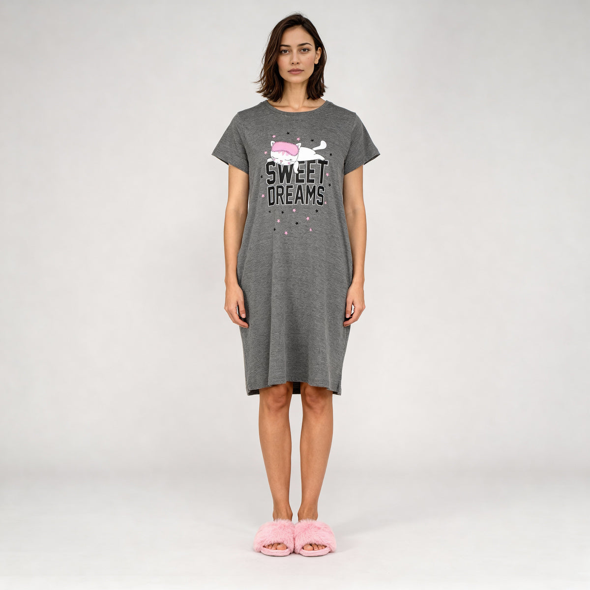 Cotton Graphic Short Gown