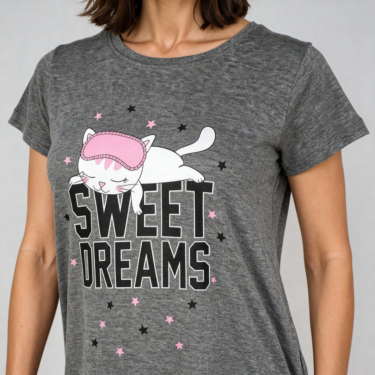 Cotton Graphic Short Gown