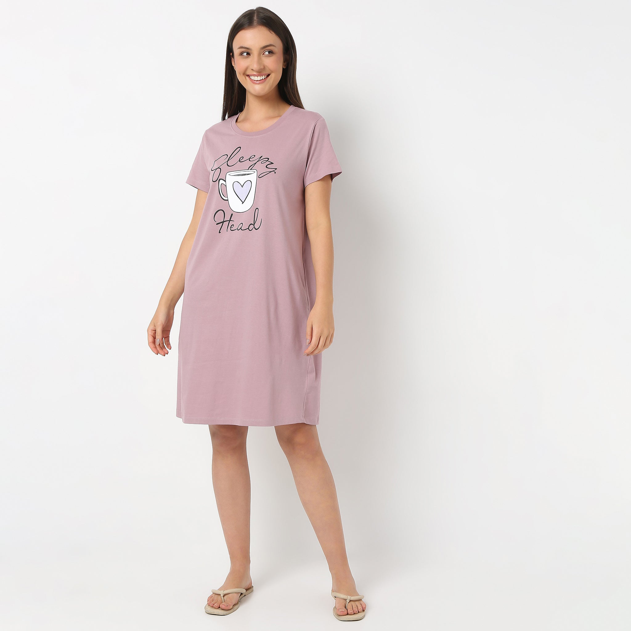 Round Neck Knee Length Floral Shorts