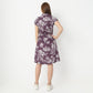 Regular Fit Floral Shirt Collar Short Length Gown
