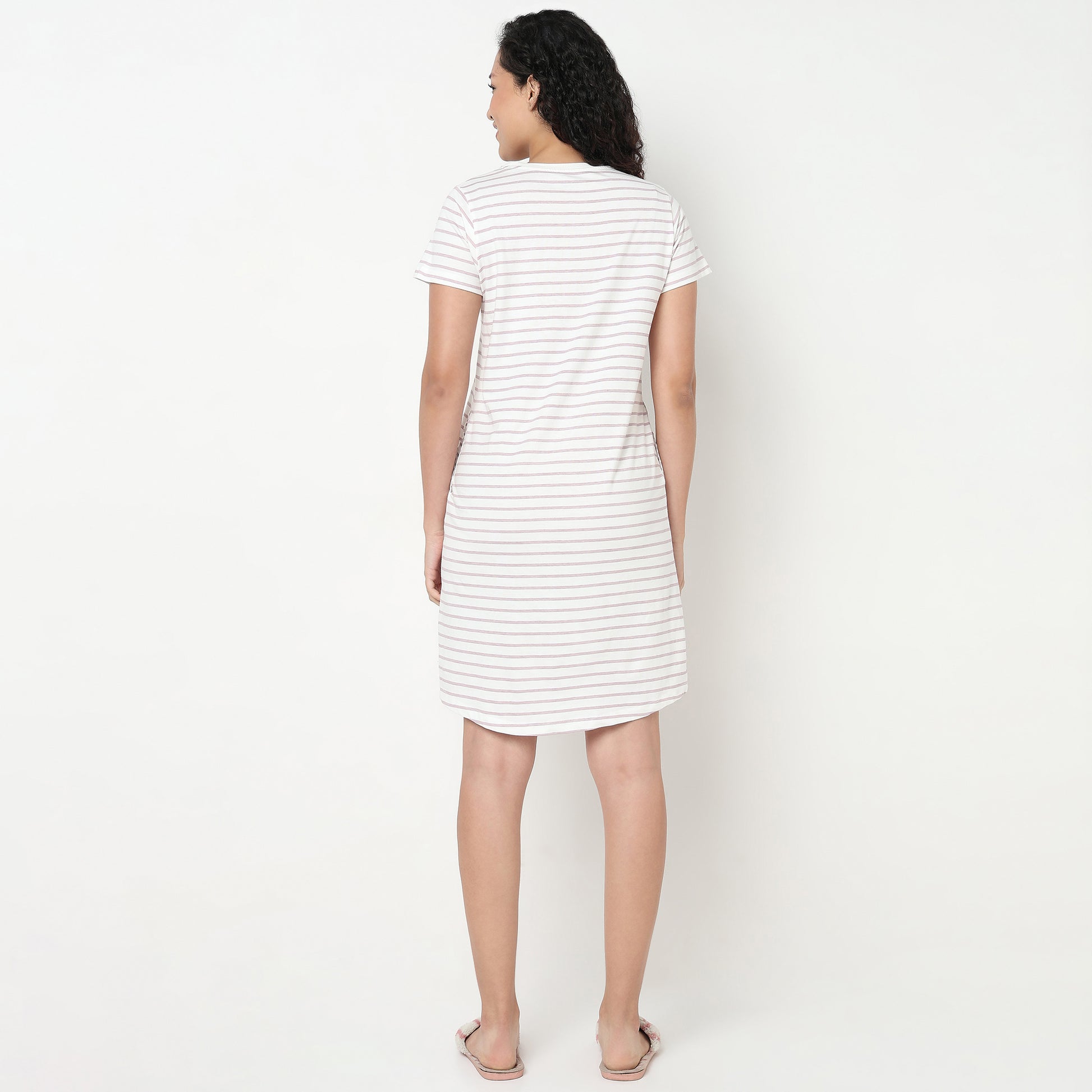 Buy Women Regular Fit Printed Short Sleeve Gown  - Style Union