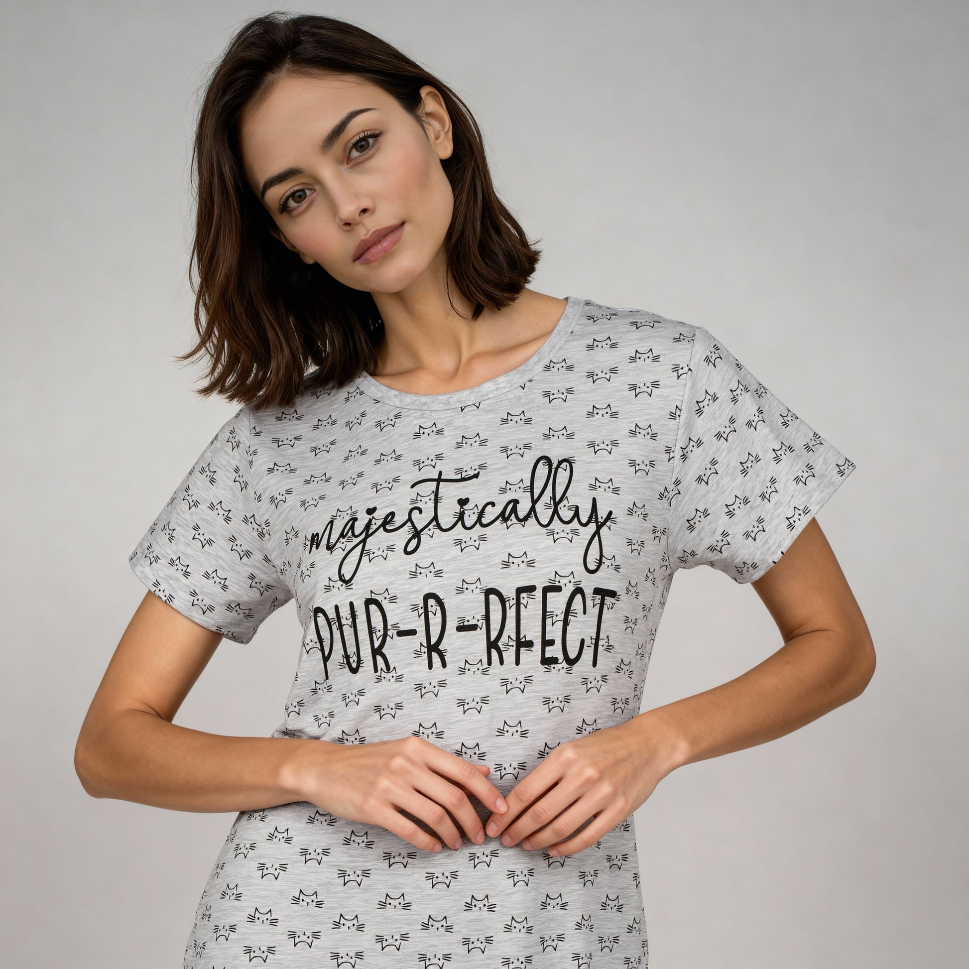 Cotton Graphic Short Gown