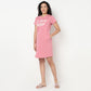 Buy Women Regular Fit Printed Short Sleeve Gown  - Style Union